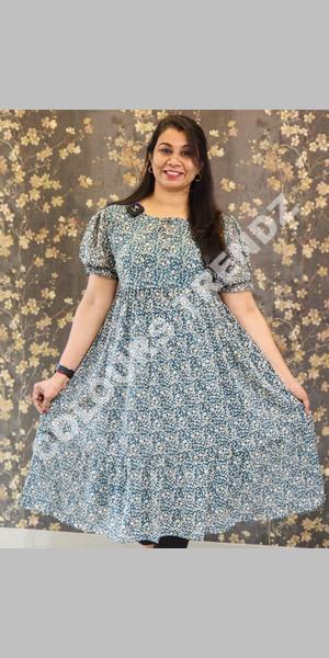 19-08-Georgette Aliya Mirror Worked Frock Kurti-Chikku-19-08-003 – Colours  Trendz