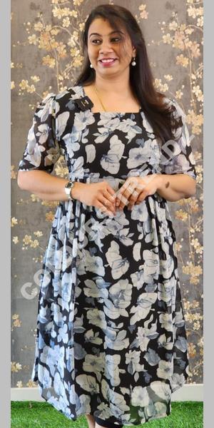 black Cotton Fancy kurti – Vp Villa