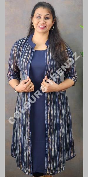 Party Wear Straight Ladies Cotton Embroidered Jacket Kurti, Size: M-XXL,  Wash Care: Handwash at Rs 500/piece in New Delhi
