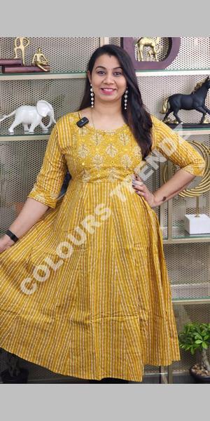 Buy online Yellow Embroidered A-line Short Kurti from Kurta Kurtis for  Women by Vyaghri for ₹699 at 50% off | 2024 Limeroad.com